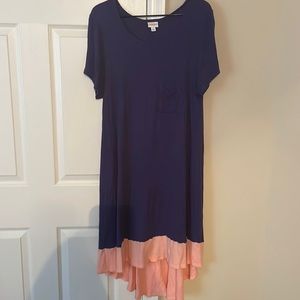 Blue and pink dress
